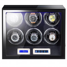 Cutie intors ceasuri automatice iUni, Luxury Watch Winder 6 Carbon foto