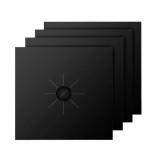 Set 4 folii teflon pentru aragaz, reutilizabile si lavabile, negre, teflon de calitate superioara, rezistent si durabil