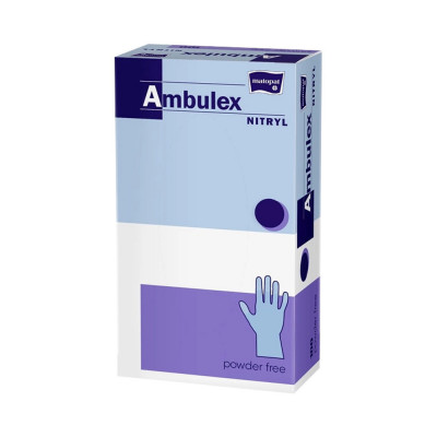 Ambulex mănuși de unică folosință din cauciuc nitril violet 100buc -m dimensiune foto