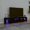 VidaXL Comodă TV cu lumini LED, negru, 200x36,5x40 cm 3152811