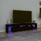 vidaXL Comodă TV cu lumini LED, negru, 200x36,5x40 cm 3152811