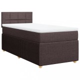Cumpara ieftin Pat box spring cu saltea, maro inchis, 80x200 cm, textil
