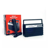 Radio cu Panou Solar, Lanterna, microfon, lumina rgb, AM, FM, Bluetooth, Negru, JRH