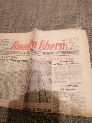 Ziar Romania Libera - Marti 19 Februarie 1991 foto
