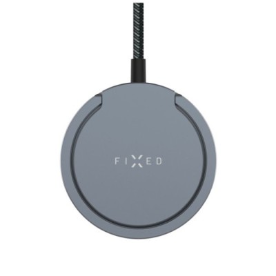 Incarcator Magnetic cu Cablu si Suport, Qi2, 1.2m - Fixed (FIXMPADP-GR) - Gray foto