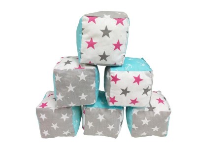 Set 6 cuburi de joaca textile MyKids 10x10 cm GreatGoods Plaything foto