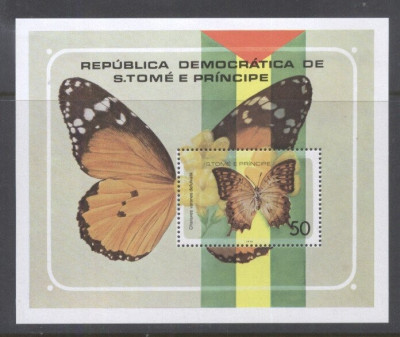 Sao Tome e Principe 1979 Butterflies Mi.B32 perf. sheet, MNH DA.139 foto