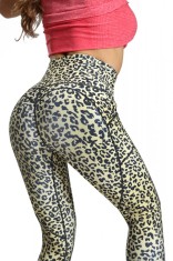 D798-99 Colanti cu talie inalta si model animal print