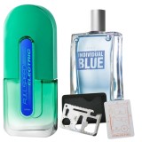 Cumpara ieftin Set apa de toaleta Full Speed Electric 75 ml, apa de toaleta Individual Blue 100 ml, card multifunctional de supravietuire, otel inoxidabil, Avon