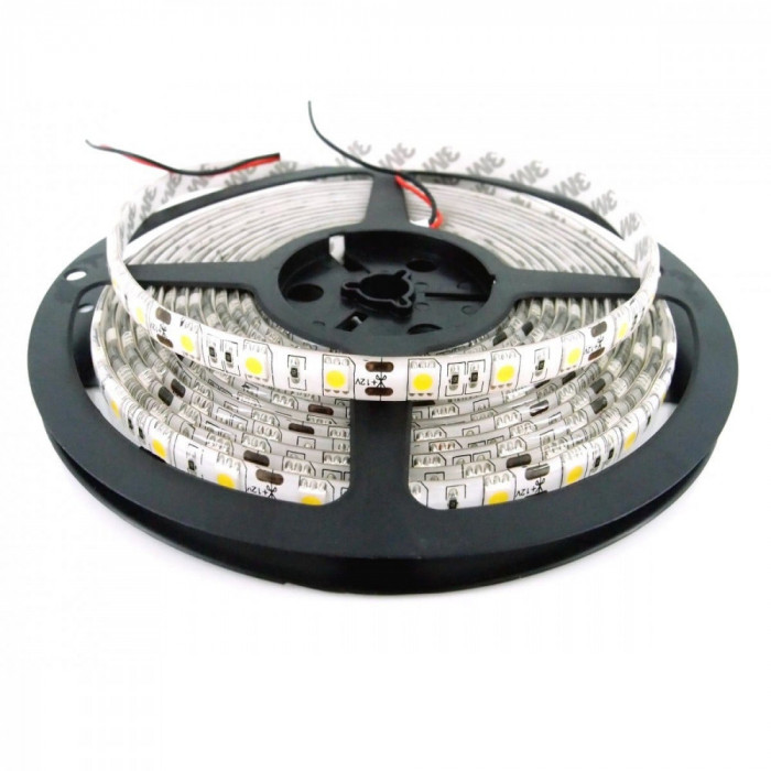 Banda LED 12V 14.4W/m, 60LED/m, IP65, R5050 4100K &ndash; rola 5m