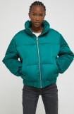 Abercrombie &amp; Fitch geaca femei, culoarea verde, de iarna, oversize