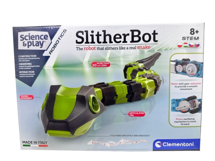 Robot sarpe SlitherBot Science and Play Clementoni cu miscare articulata STEM 8+
