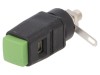 Clemă de laborator verde 70VDC 16A nichelată