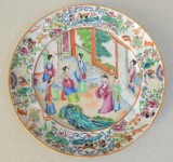 Farfurie bogat decorata famille vert China sec 18-19