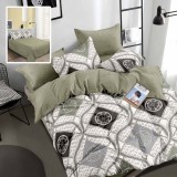 Cumpara ieftin Lenjerie pat dublu,bumbac finet,6 piese,cearceaf normal 220x240cm, cearceaf pilota 200x220cm, 2 fete de perna 50x70, 2 fete de perna 70x70-M383