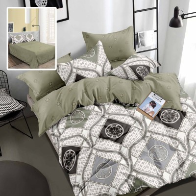Lenjerie pat dublu,bumbac finet,6 piese,cearceaf normal 220x240cm, cearceaf pilota 200x220cm, 2 fete de perna 50x70, 2 fete de perna 70x70-M383 foto