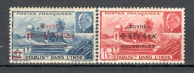 India Franceza.1944 Ajutor colonial-supr. SI.970 foto