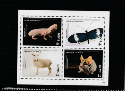 Nevis 2017-Fauna,Mamifere,Insecte,Colita dantelata,MNH,Mi 3192-3195KB foto