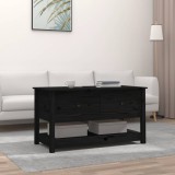 VidaXL Măsuță de cafea, negru, 102x49x55 cm, lemn masiv de pin 820925