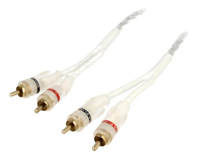 Cablu RCA Dual Alb 5m