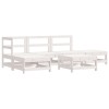Set mobilier de gradina, 6 piese, alb, lemn masiv pin