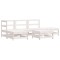 Set mobilier de gradina, 6 piese, alb, lemn masiv pin