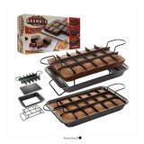 Cumpara ieftin Tava Prajituri Perfect Brownie cu Separator, Antiaderenta, 30x20cm + Suport Servire, 18 Portii Egale, Usor de Curatat