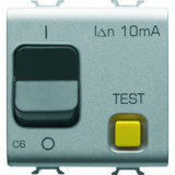 Siguranta automata cu protectie diferentiala - C CHARACTERISTIC - CLASS A - 1P+N 6A 230Vac 10mA - 2 MODULES - TITANIUM - CHORUS