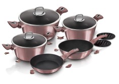 Set oale si tigai de gatit, 10 piese, Berlinger Haus, I-Rose Collection, BH/6043