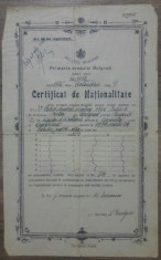 Certificat de nationalitate// Bolgrad, Ismail, 1925 foto