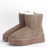 Cumpara ieftin Cizme scurte kaki deschis din piele naturala W5825 110