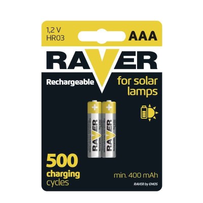 Set acumulatori NIMH RAVER AAA R03 400mA 1.2V pentru lampi solare 2buc foto