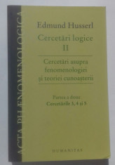 Cercetari logice II, partea a doua, Edmund Husserl foto