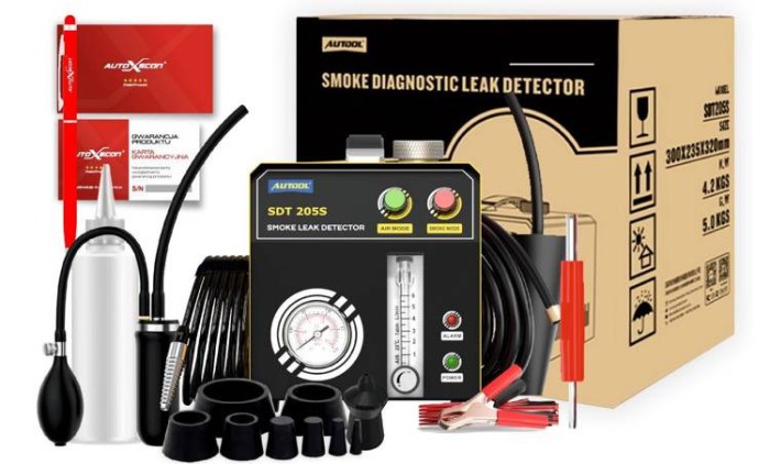 PROMOTIE Generator de fum ! Tester auto Autool SDT205s Detectie scurgere fum turisme si camioane, tester de etanșeitate, evacuare, test de răcire