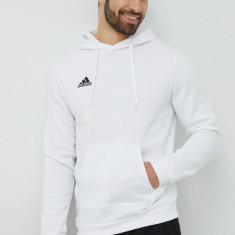 adidas Performance bluză bărbați, culoarea alb, cu glugă, uni HG6302