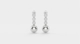 Cumpara ieftin Cercei Argint 925 Rodiat cu Perle si Zirconiu 3cm 4.7g - Eleganta Clasica