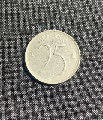Moneda 25 centimes 1965 Belgia foto