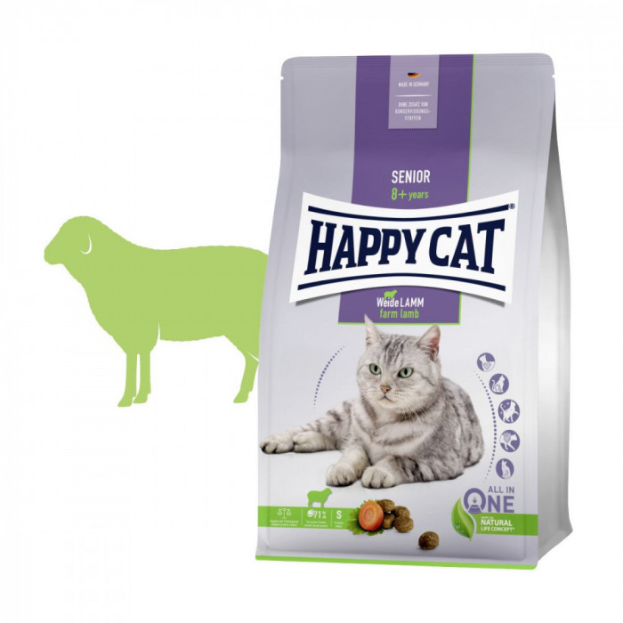 Happy Cat Senior Weide-Lamm / miel 1,3 kg