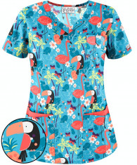 Bluza medicala &amp;amp;#8222;Tropical Toucan&amp;amp;#8221; (UA638TPT) foto