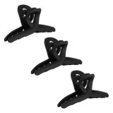 Set Clame Păr, 3 BUC, Lungime 7 cm, Negru, Plastic, Oem