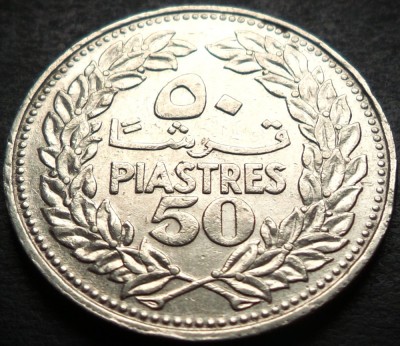 Moneda exotica 50 PIASTRES - LIBAN, anul 1969 * cod 370 foto