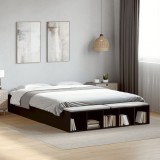 Cadru de pat, negru, 150x200 cm, lemn prelucrat