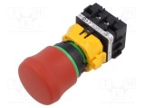 Comutator de siguranță IDEC XW 22mm roșu cap ciupercă IP65