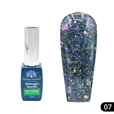 Ojă semipermanentă Midnight sparkle 8 ml, 07 foto