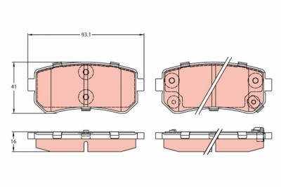 TRW GDB3421 COTEC set placute frana,frana disc foto