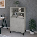 vidaXL Dulap &icirc;nalt, gri beton, 60x36x110 cm, lemn compozit