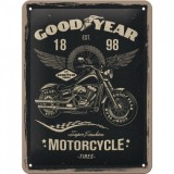 Placa metalica - Goodyear Motorcycle - 15x20 cm, Nostalgic Art Merchandising