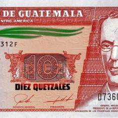 GUATEMALA █ bancnota █ 10 Quetzales █ 2020 █ P-123A █ UNC █ necirculata