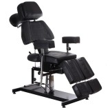 Scaun hidraulic pentru tatuat, rotativ, inaltime 68-82 cm, reglare spatar si suport picioare, piele eco