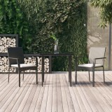 VidaXL Set mobilier de grădină cu perne, 3 piese, negru, poliratan